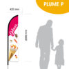 plume d'une taille de 42 x 200 cm.Illustrations de glaces.