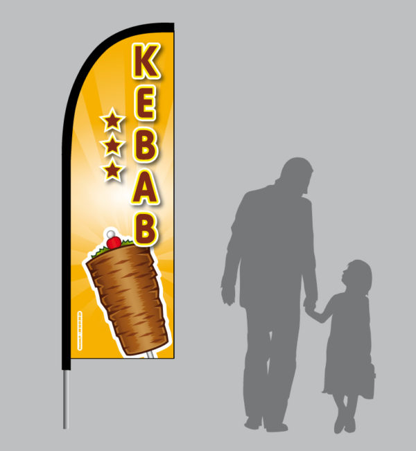 illustration kebab fond orange